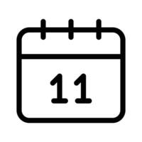 Calendar showing the 11th, symbolizing dates, events, or appointments vector