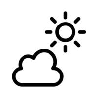 A cloud with a sun symbolizing clear or partly cloudy weather design vector