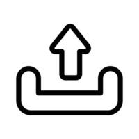 An upload arrow representing file uploading or transferring data vector