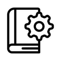 Gear with book, icon of knowledge management vector