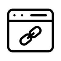 A web browser window with a link symbol, representing internet navigation vector