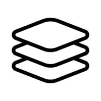 Three stacked layers, representing layers in design, data, or construction vector