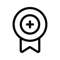 Badge with plus sign, achievement, recognition and award icon vector