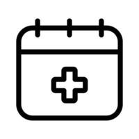 Calendar with a medical symbol, representing appointments, health, or healthcare scheduling vector