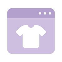 A shirt displayed on a webpage, representing online shopping or e commerce vector