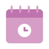 A calendar with a clock symbolizing schedules, appointments, or events design vector