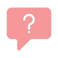 A question mark inside a speech bubble symbolizing a query vector