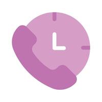 A phone with clock representing communication or scheduled calls vector