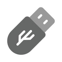 A USB drive symbolizing data storage or technology icon in modern style vector