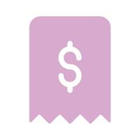 Receipt A receipt with a dollar sign representing purchase, payments, or invoices vector