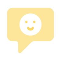 A happy face inside a speech bubble representing positive feedback vector