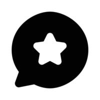 A star inside a chat bubble, symbolizing favorites, ratings, or achievements. vector