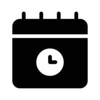 A calendar with a clock symbolizing schedules, appointments, or events design vector