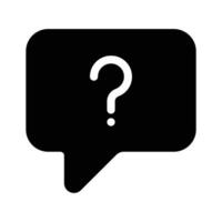 A question mark inside a speech bubble symbolizing a query vector