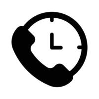 A phone with clock representing communication or scheduled calls vector