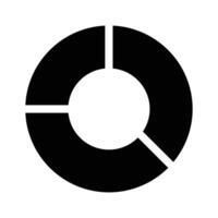 A pie chart representing data, analysis, or performance metrics icon vector