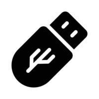 A USB drive symbolizing data storage or technology icon in modern style vector