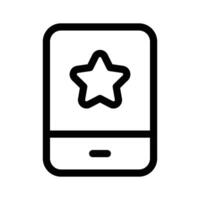 A mobile app with a star, symbolizing ratings or favorites icon vector