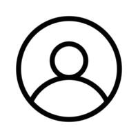 A simple user profile icon representing a person or account vector