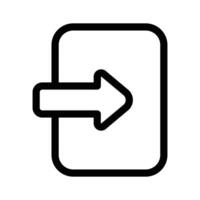 An arrow pointing out symbolizing logout or exit from an account vector