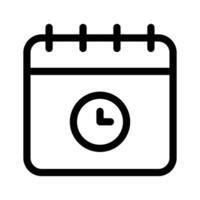 A calendar with a clock symbolizing schedules, appointments, or events design vector