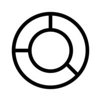 A pie chart representing data, analysis, or performance metrics icon vector
