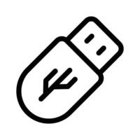 A USB drive symbolizing data storage or technology icon in modern style vector