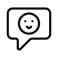 A happy face inside a speech bubble representing positive feedback vector