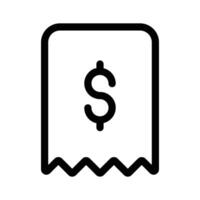 Receipt A receipt with a dollar sign representing purchase, payments, or invoices vector