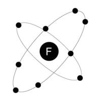 The symbol for the letter f is shown in black and white vector