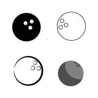 A bowling ball is shown in different positions vector