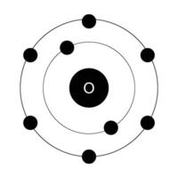 An illustration of a molecule with a circle around it vector