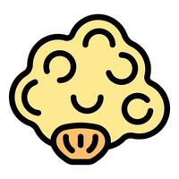 Yellow brain with cerebellum showing intelligence and memory vector