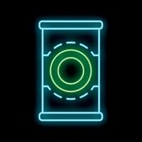 Glowing neon line beer can icon isolated on a black background for your projects vector