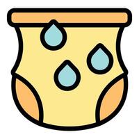 Baby diaper full of pee getting changed showing need for diaper change vector