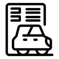 Car parking payment using mobile app bold line icon vector