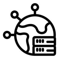 Global server network connecting the world data center icon vector