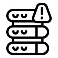 Server warning icon showing database alert or risk vector