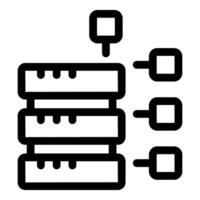 Data server connecting to multiple devices icon vector