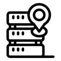 Server location showing data center and pin vector