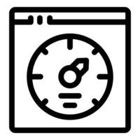 Website speed optimization with gauge icon showing fast loading times vector