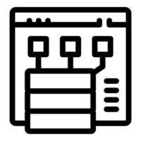 Data server connecting to website interface with content management system vector