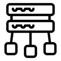 Network attached storage connecting three devices with cables vector