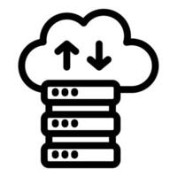 Cloud computing data storage server upload download icon vector