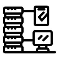 Server room data processing with computer monitoring system vector