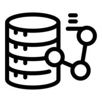 Database connecting with sharing icon in solid line style vector