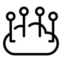 Network cloud computing connecting digital devices icon vector