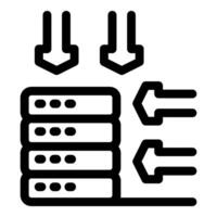 Data exchange with server and arrows transferring information vector
