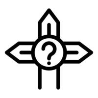 Direction sign post pointing different ways with question mark vector