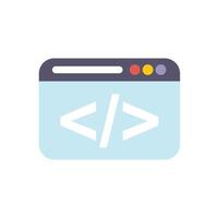 Web development concept with programming code symbols inside browser window vector